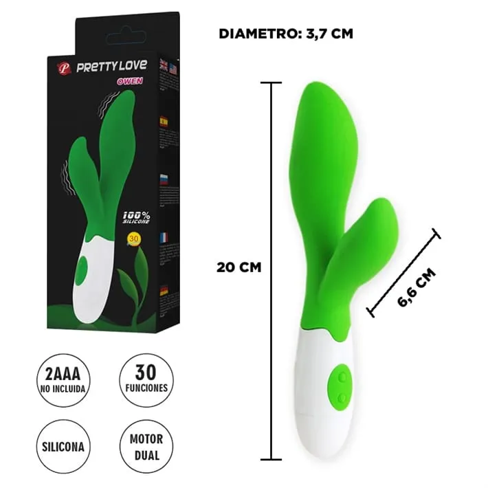 "OWEN"Vibrador con est clitorialde suave textura