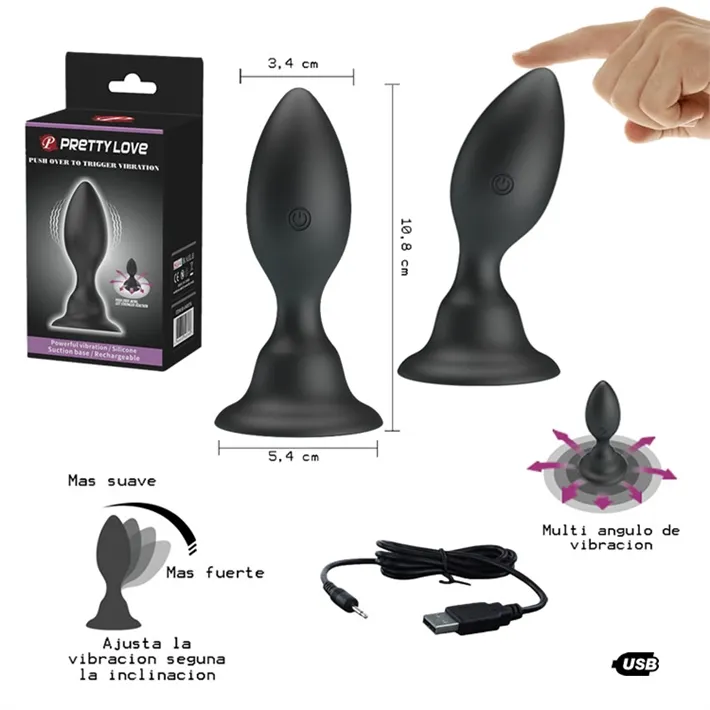 Dilatador anal con vibracion regulable por inclinacion